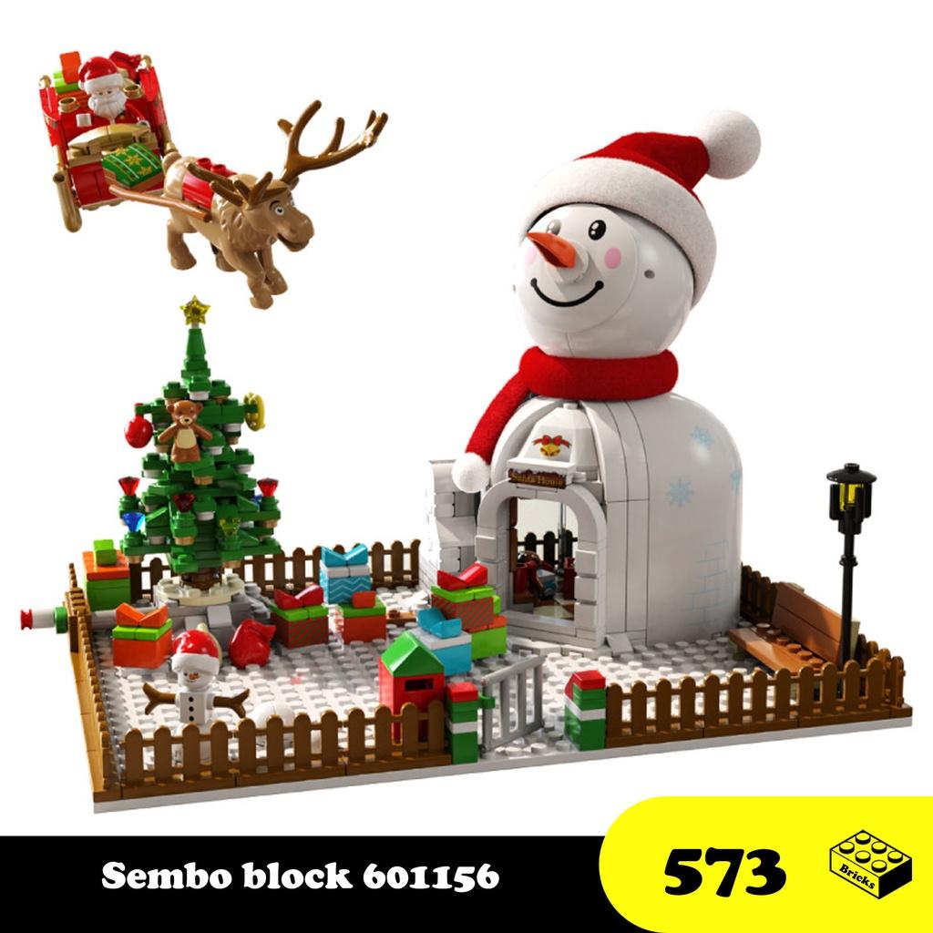 Đồ chơi Lắp ráp Noel Giáng sinh, Sembo block 611056 Ngôi nhà người tuyết, quà ông già Santa