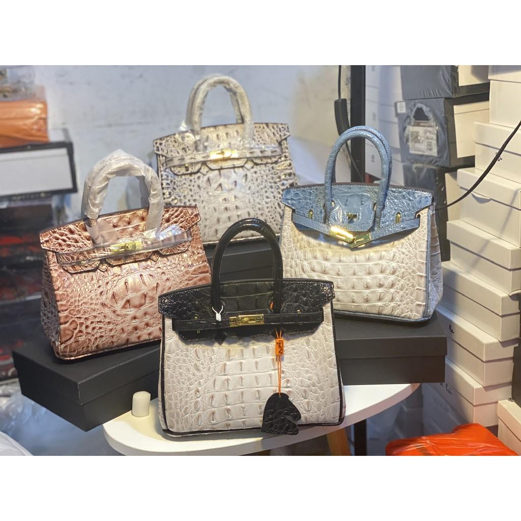 TÚI BIRKIN VÂN CÁ SẤU SIZE 25-30 ảnh thật