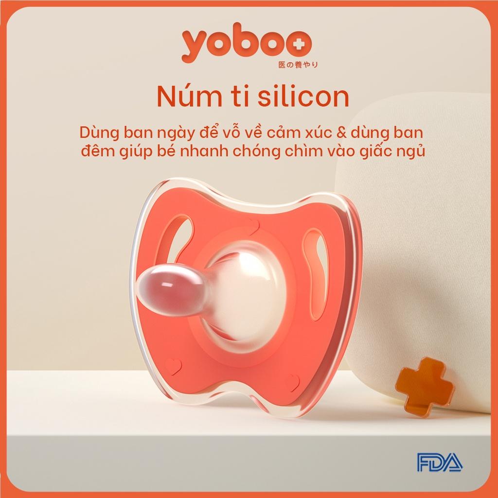 Ti giả cho bé Yoboo YB-0007 đầu tròn bằng silicone nguyên khối mô phỏng ti mẹ - Hàng chính hãng