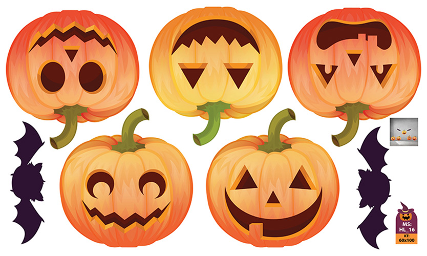 DECAL TRANG TRÍ HALLOWEEN COMBO SỐ 18