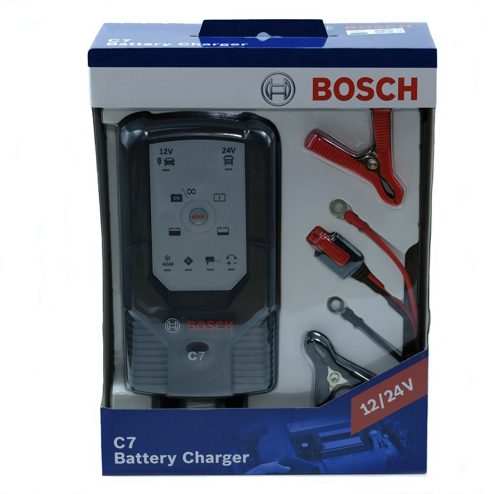 Máy Sạc Bình Điện Cho Ô Tô Xe Tải BOSCH C7 (12V – 24V) – 06 Chế Độ Sạc