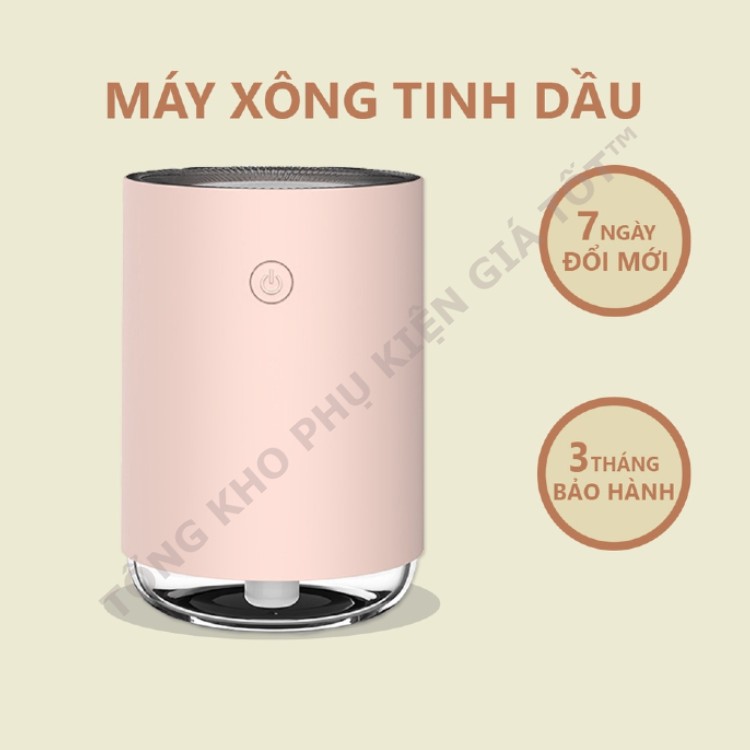 Máy xông tinh dầu HUGEN phun sương tạo ẩm phòng ngủ, ô tô, tán hương thơm, khử mùi phòng, có 3 chế độ đèn hiển thị làm đèn ngủ