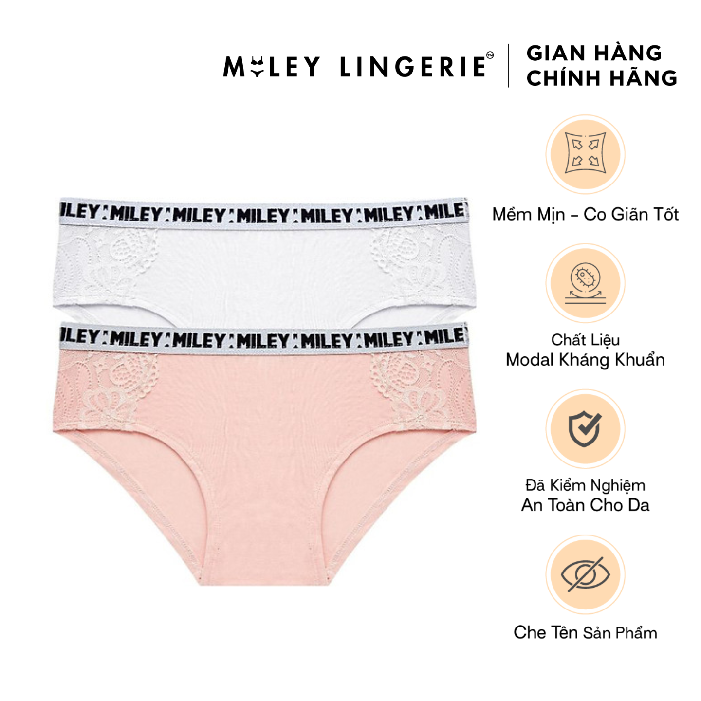 Bộ 2 Quần Lót Nữ Cotton Phối Ren Miley Lingerie FCB_05