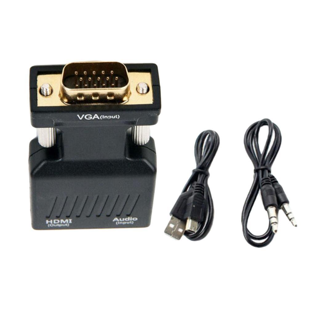 HDMI to VGA Adapter Converter with Audio Support 1080P Signal Output