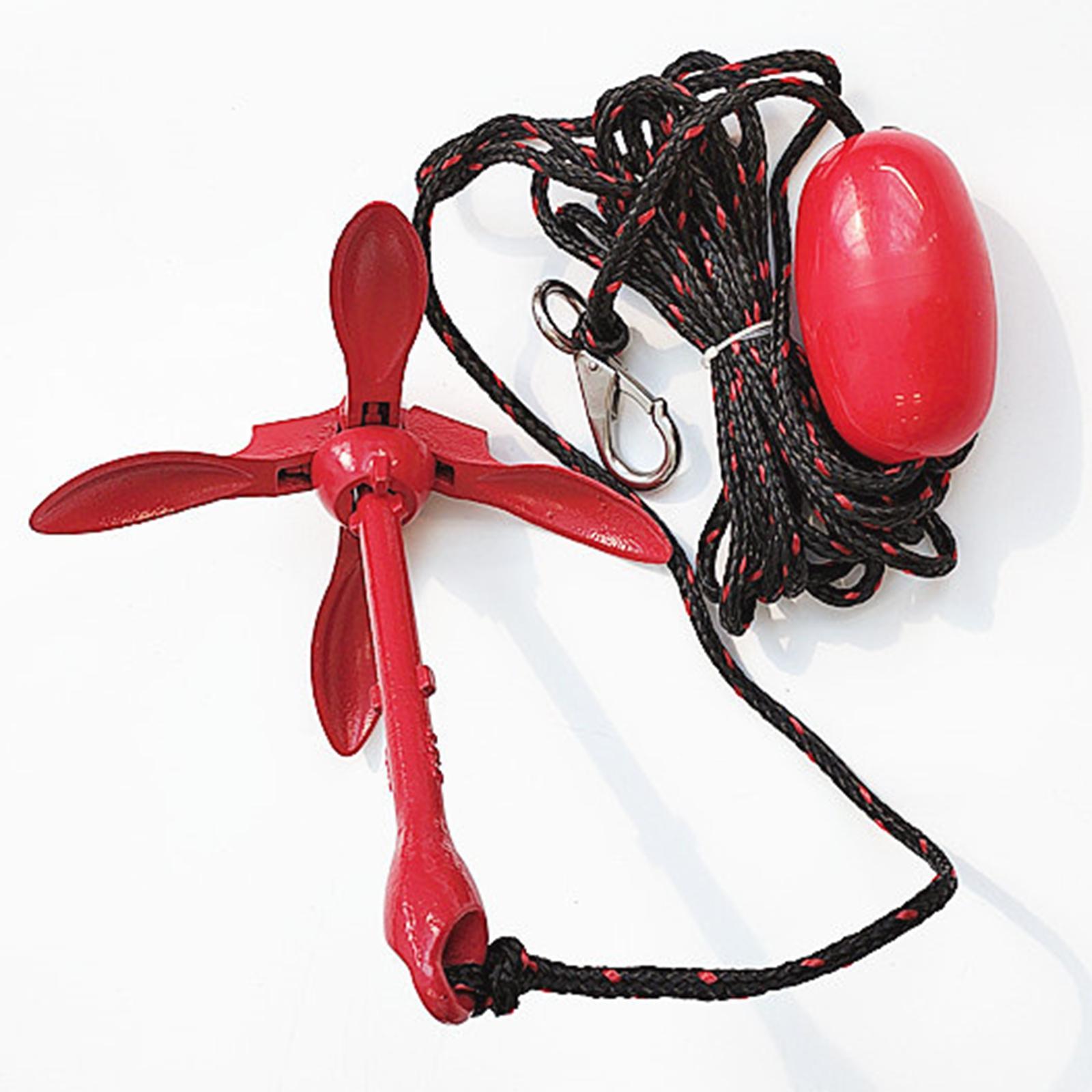 Red 3.5lb Boat Anchor Folding Grapnel Anchor Accessory for Fishing Kayaks