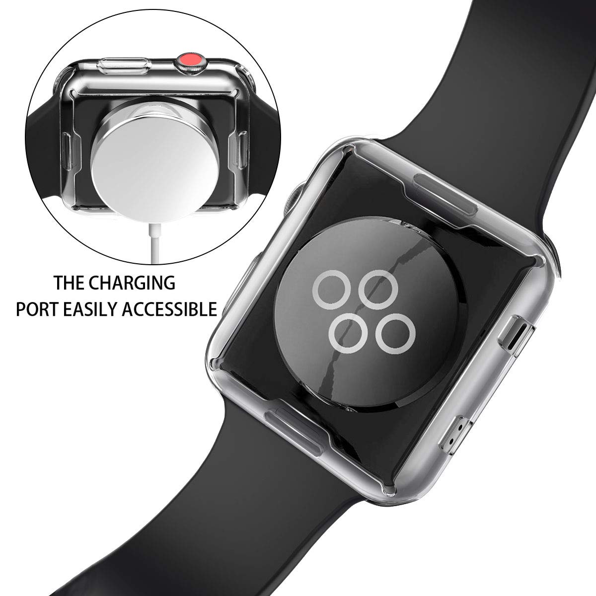 Bộ 2 Case Ốp Dẻo Silicon Dành Cho Apple Watch 44mm Series 4 (Chống Va Đập Trầy Xước, Chống Bụi, Bảo Vệ Viền Và Mặt Đồng Hồ)