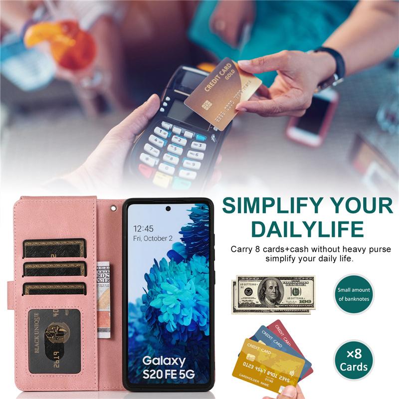 Bao da điện thoại từ tính có ngăn cắm thẻ cho Samsung S21+ Plus Ultra A12 A32 A42 A52 A72