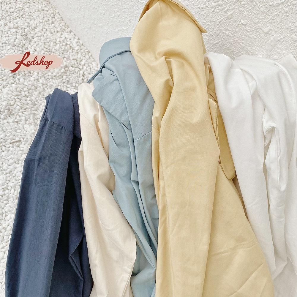 Áo sơ mi nữ basic tay dài, form rộng phong cách Hàn Quốc Red Shop 29912