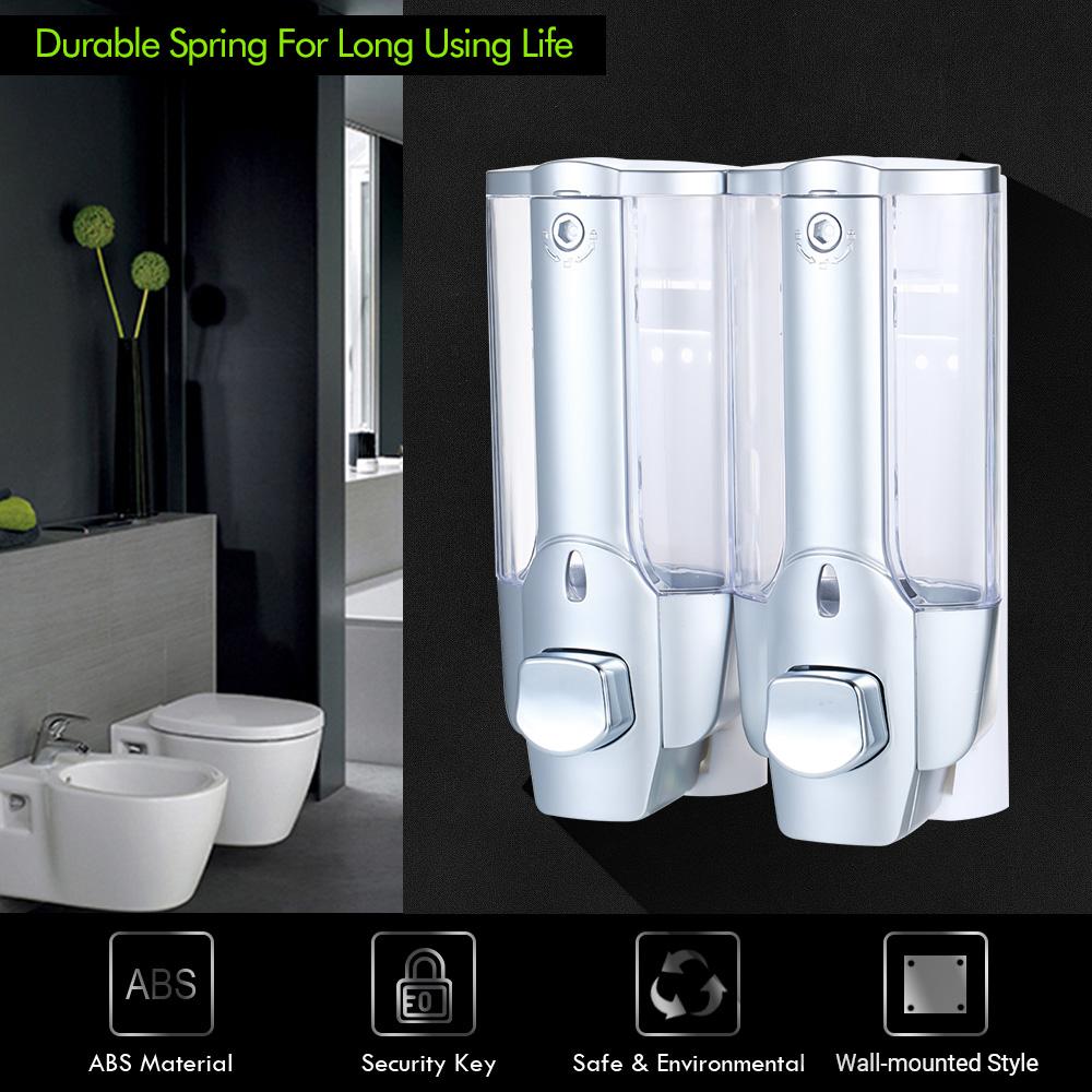 Máy rút xà phòng 2 ngăn treo tường, máy xịt xà phòng
