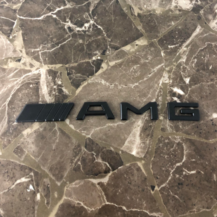 Tem Decal logo 3D hợp kim inox chữ nổi dùng cho xe AMG dán xe đuôi ô tô