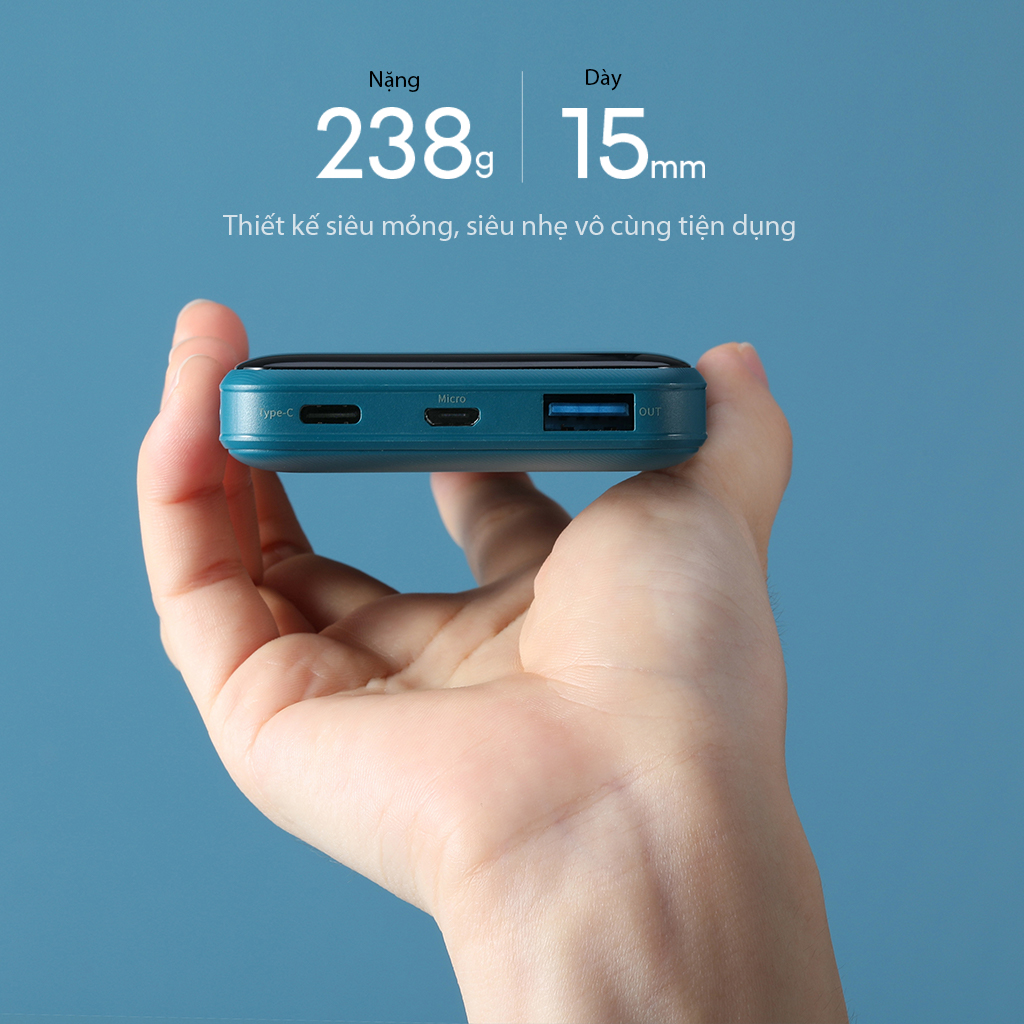 Pin Sạc Dự Phòng 10000mAh VIVAN VPB-X10 Sạc Nhanh PD/QC 3.0 20W - Output Type C & USB - Hàng chính hãng