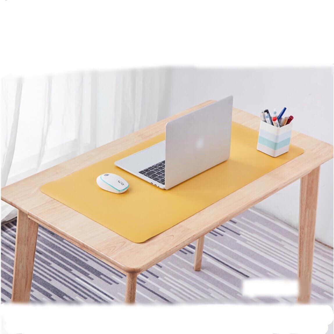 Deskpad kiêm tấm lót di chuột 90 x 45cm thảm trải bàn làm việc 2 mặt 2 màu