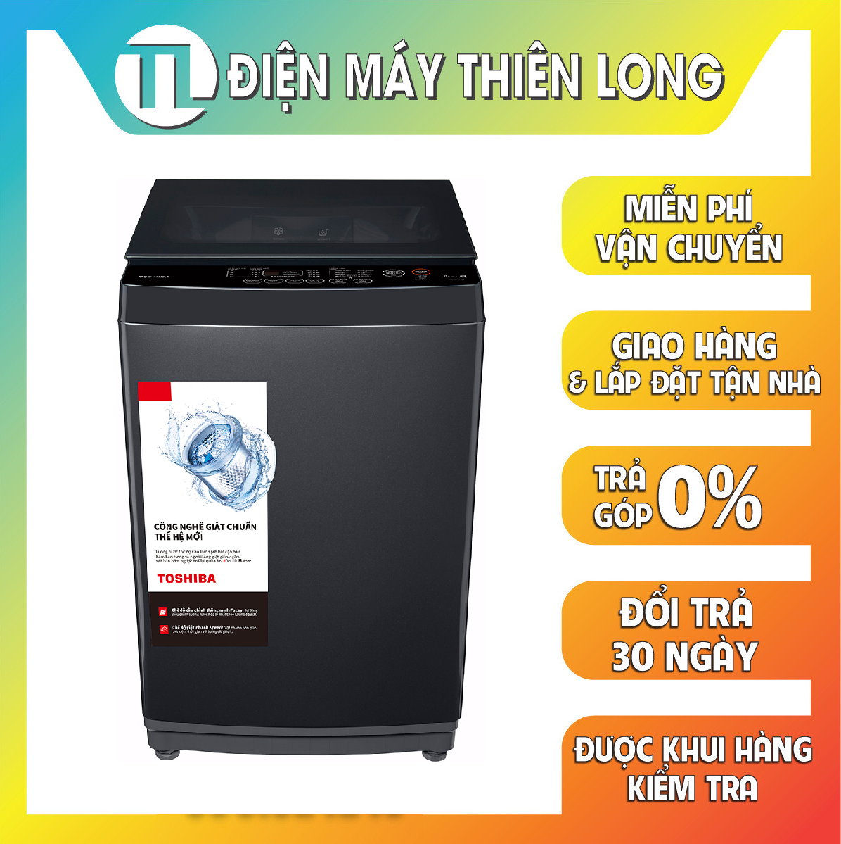 Máy giặt Toshiba 8 kg AW-M905BV(MK) - Hàng chính hãng [Giao hàng toàn quốc]