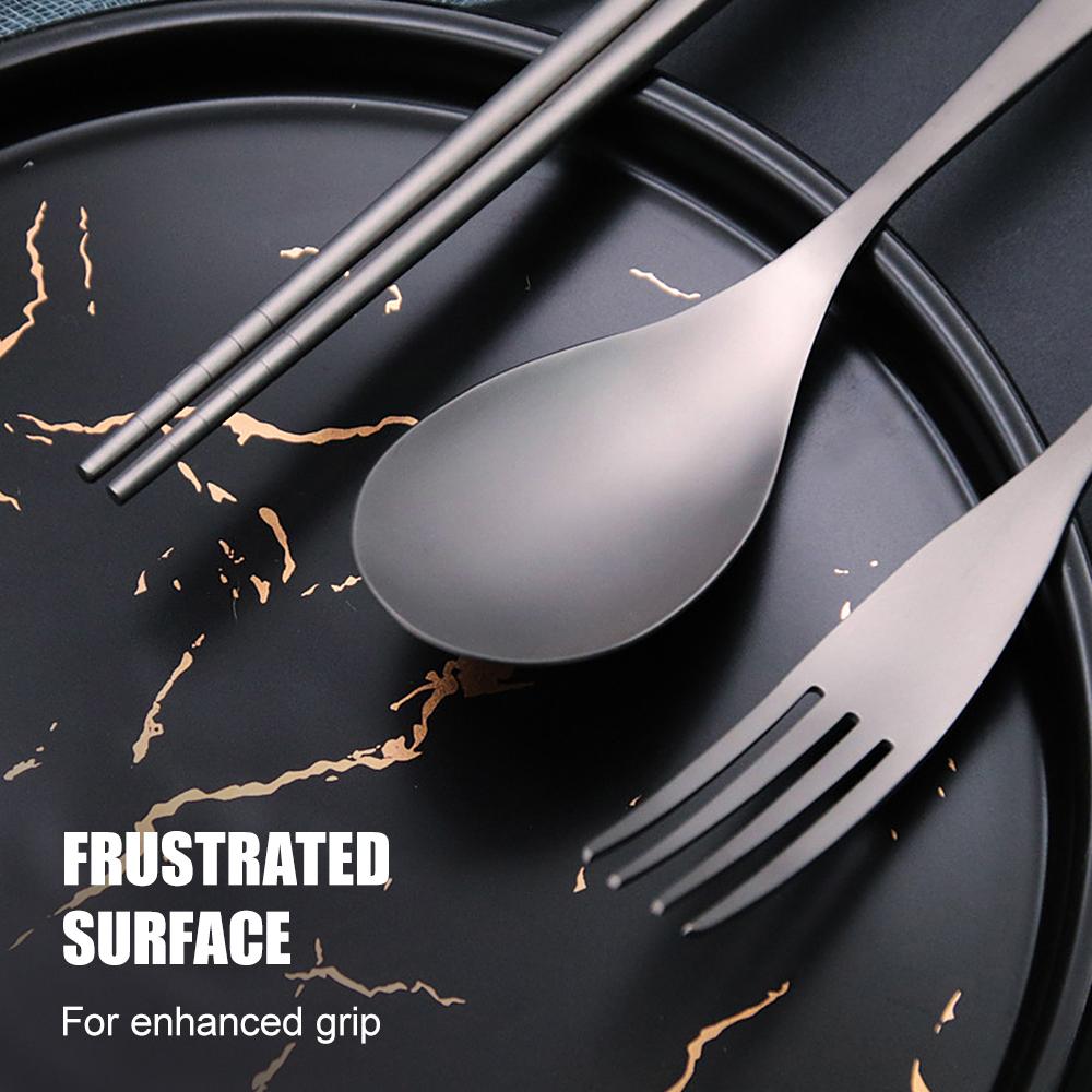 Bộ dụng cụ muỗng đũa nĩa titanium chắc chắn để đi cắm trại và picnic