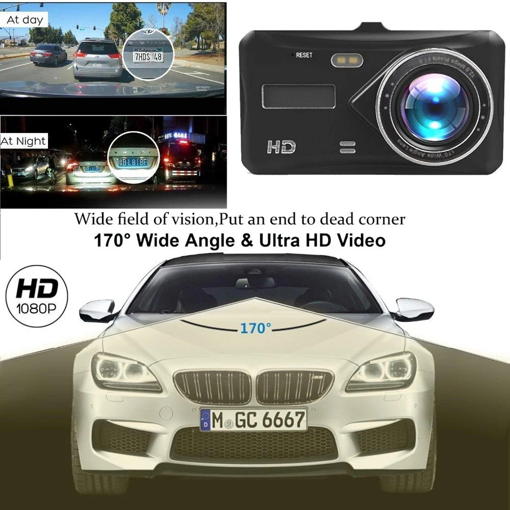 Camera Hành Trình Ô tô Trước và Sau Dual Lens A10 Full HD 12V-24V cắm tẩu - Tích Hợp Màn Hình chạm Cảm Ứng