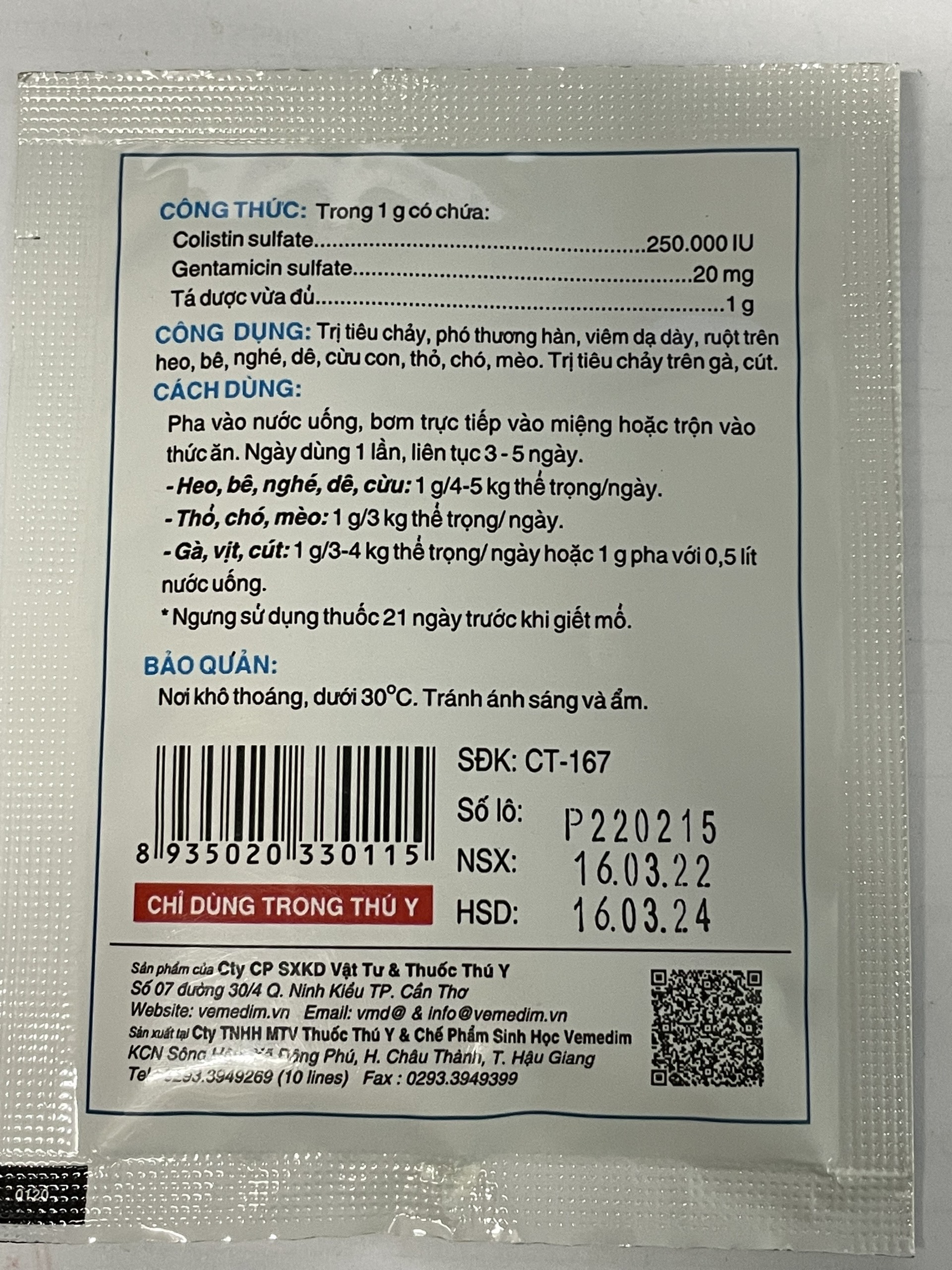 COLI NORGENT - ĐẶC TR.Ị TIÊU CHẢY HEO CON, PHÂN XANH, PHÂN TRẮNG, GIA CẦM