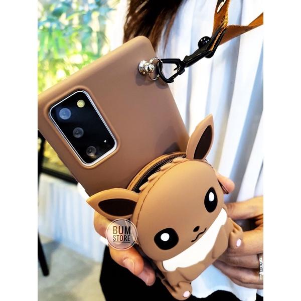 Ốp Lưng Ví Pokemon Kèm Dây Đeo Cho Samsung Galaxy S23 Ultra / S23 Plus / S22 Ultra / S22 Plus / S21 Ultra / S21 Plus / S20 Ultra / S20 Plus / S20FE/ S10 Plus / Note 20 Ultra/ Note 20 / Note 10 PLus / Note 10