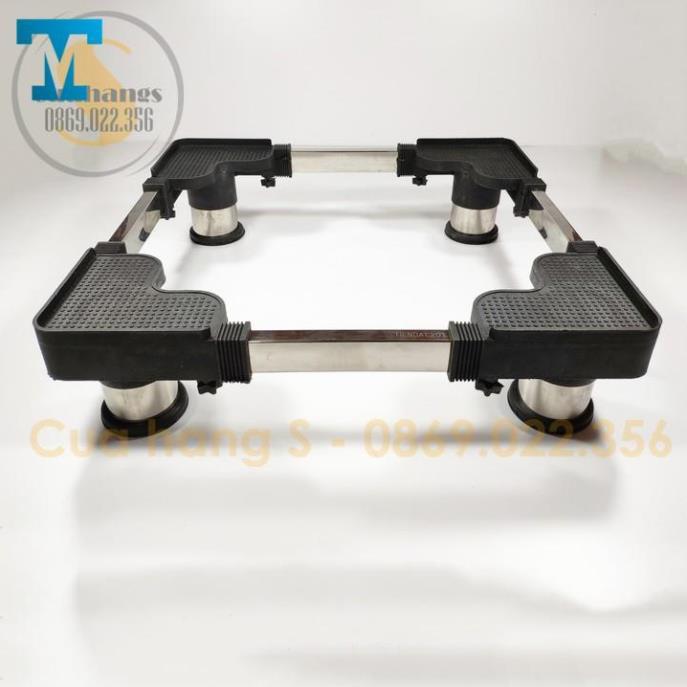 Chân đỡ máy giặt, tủ lạnh trụ inox chống rung ồn cao cấp - BH 2 năm