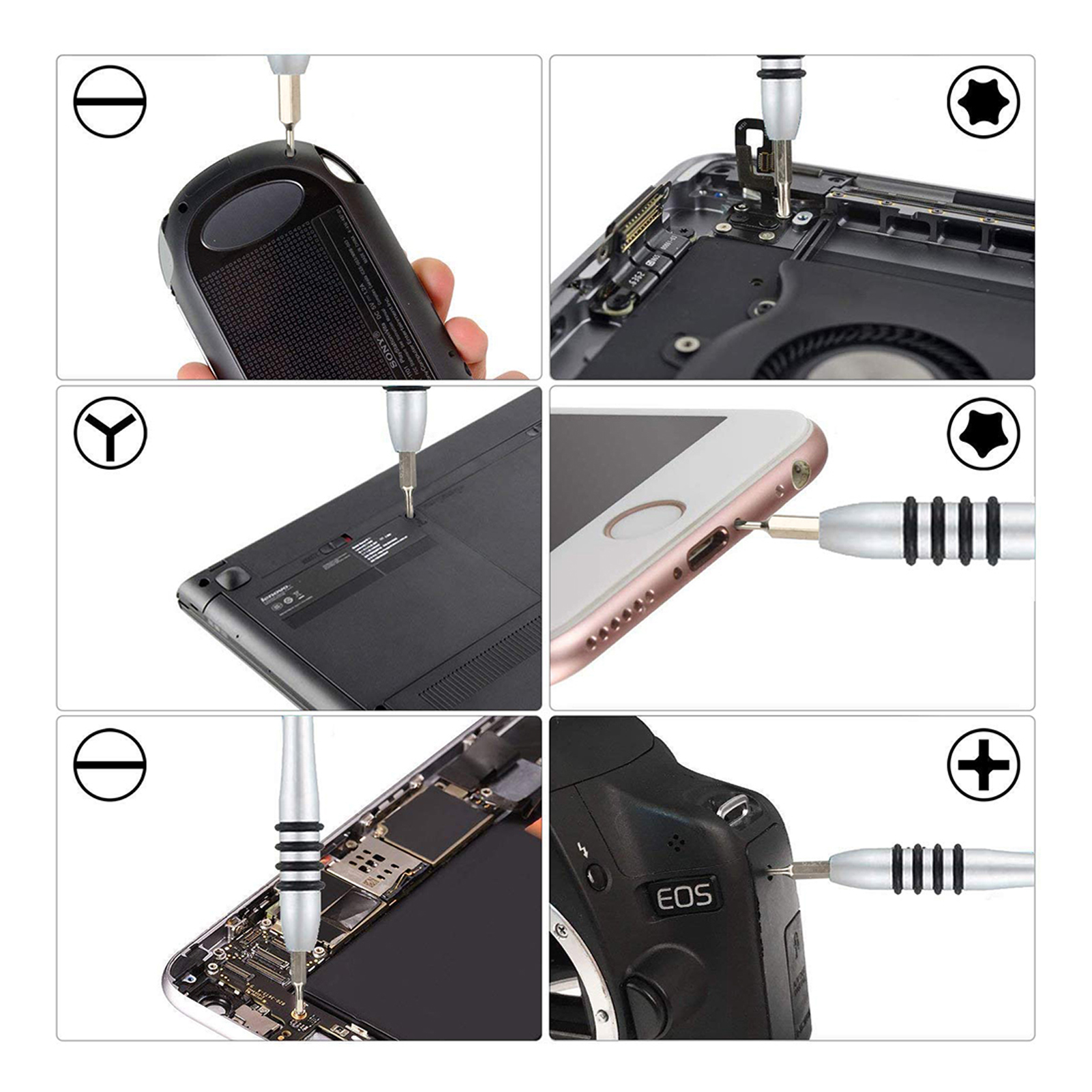 Bộ tua vít 115 chi tiết, đa năng màu đen, xanh, bằng thép hợp kim, dùng để sửa chữa điện thoại, laptop, camera máy tính