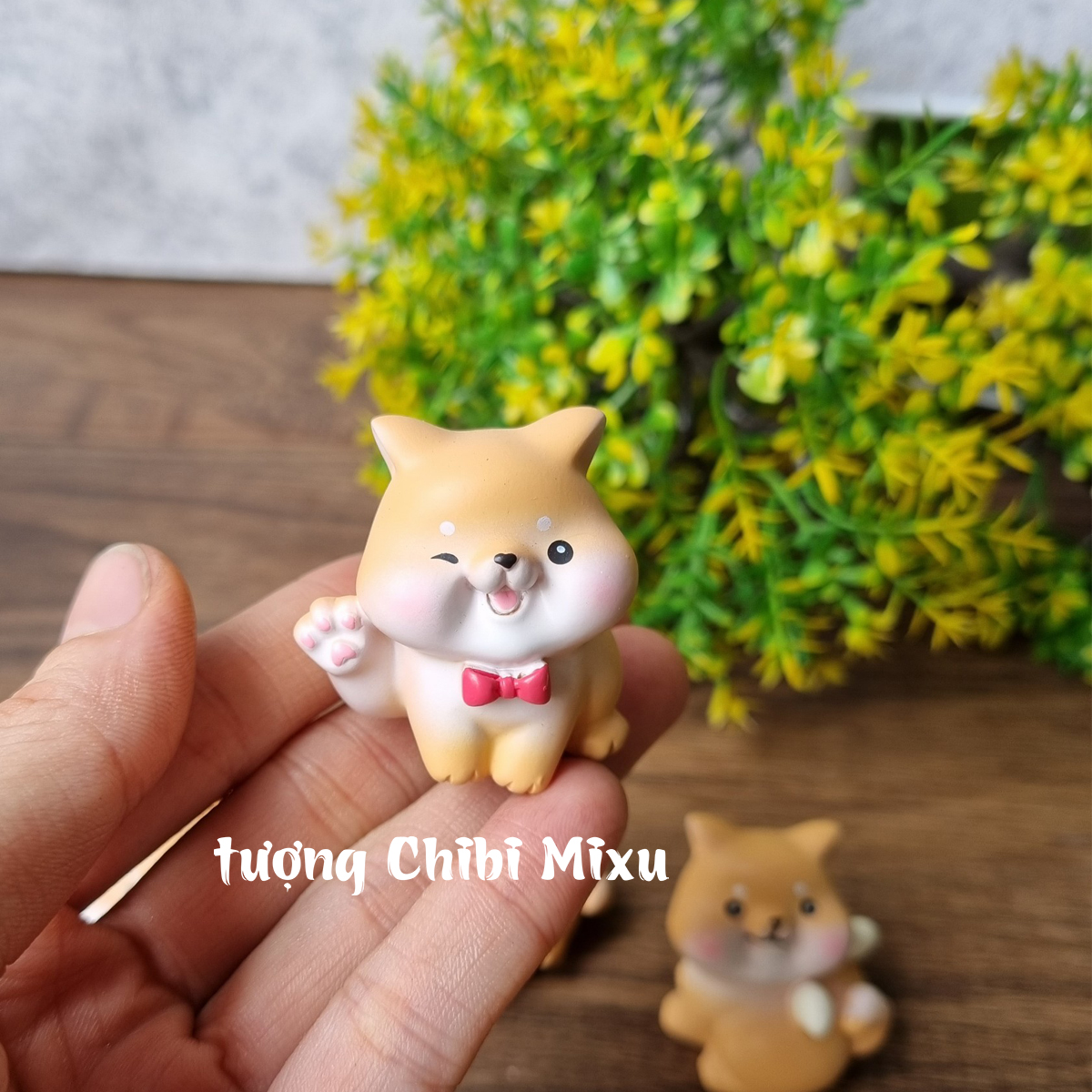 Bộ 04 chú Chó Vàng siêu mini siêu dễ thương