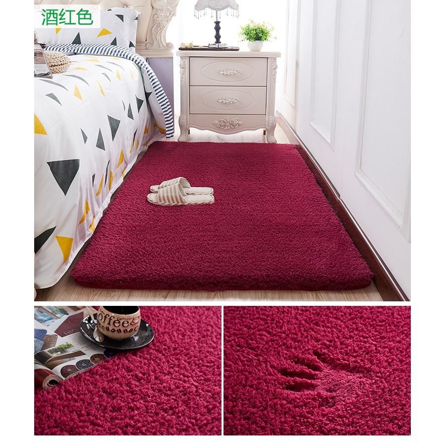 Thảm Lông Cừu Màu Đỏ Vang | Thảm Trang Trí Phòng Khách - Phòng Ngủ - Thảm Trải Sofa - Thảm Dành Cho Bé