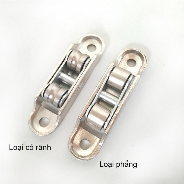 Bộ 2 bánh xe đôi loại rộng 16mm cho cửa trượt, cửa lùa bằng thép mạ kẽm chống gỉ, dùng cho cửa nhựa, nhôm, thép