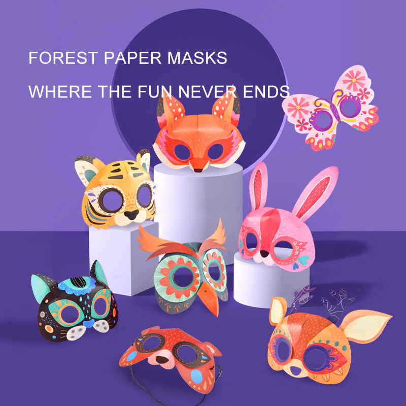 Đồ Chơi Gấp Giấy Thủ Công Mideer Paper Masks – Mặt Nạ Động Vật