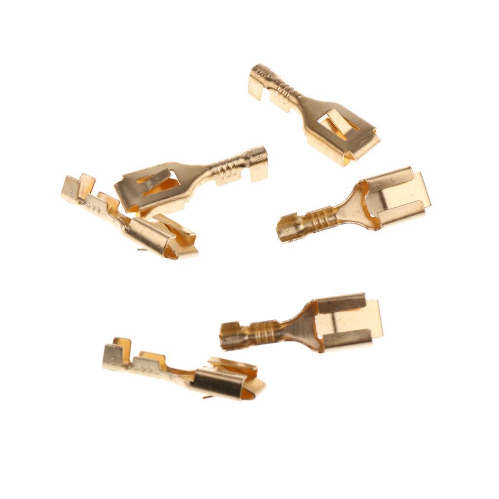 50Pack 6.3 mm Female Electrical Spade Crimp Terminals Wiring Connectors