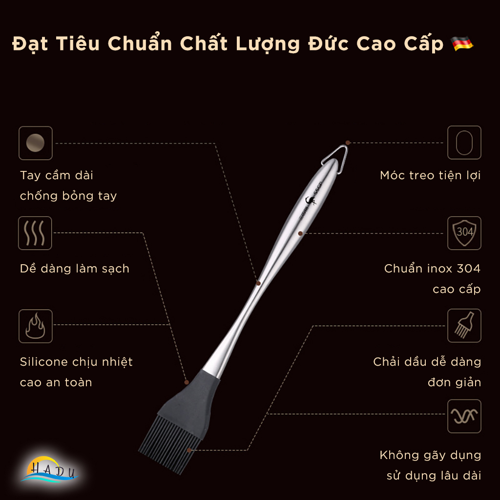 Chổi Quét Dầu Ăn Mỡ Silicon Inox Mềm Cao Cấp Đạt Chất Lượng Đức SSGP