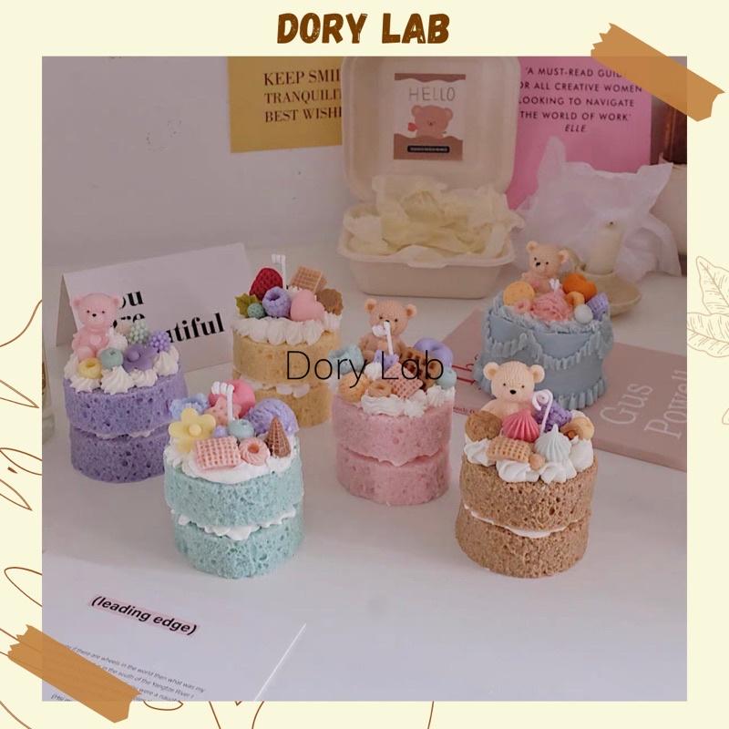 Nến Thơm Bánh Sinh Nhật Mix Topping Chú Gấu Handmade, Quà Tặng Độc Đáo - Dory Lab