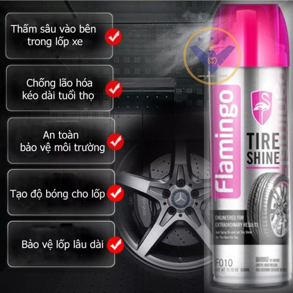 Bình xịt dưỡng bóng lốp xe ô tô, xe máy Flamingo Tire Shine