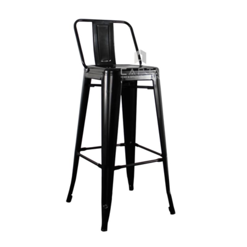 Ghế ngồi ngoài trời màu đen CB-TOLIX B1 Nội thất Capta Ghế quầy bar thép sơn tĩnh điện màu đen có lưng tựa chân cao cố định Outdoor Chair