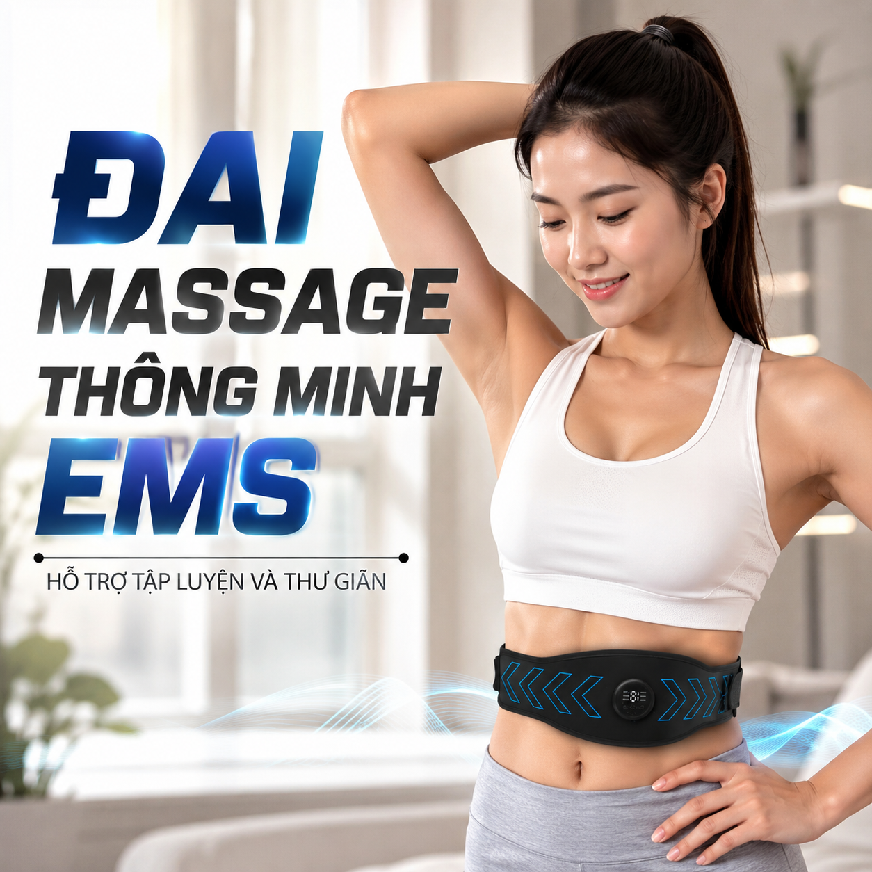 Máy Massage EMS Đeo Bụng – Hỗ Trợ Tập Thể Dụjc, Massage Thư Giãn, Dễ Mang Theo, đèn trang trí, đồng hồ treo tường