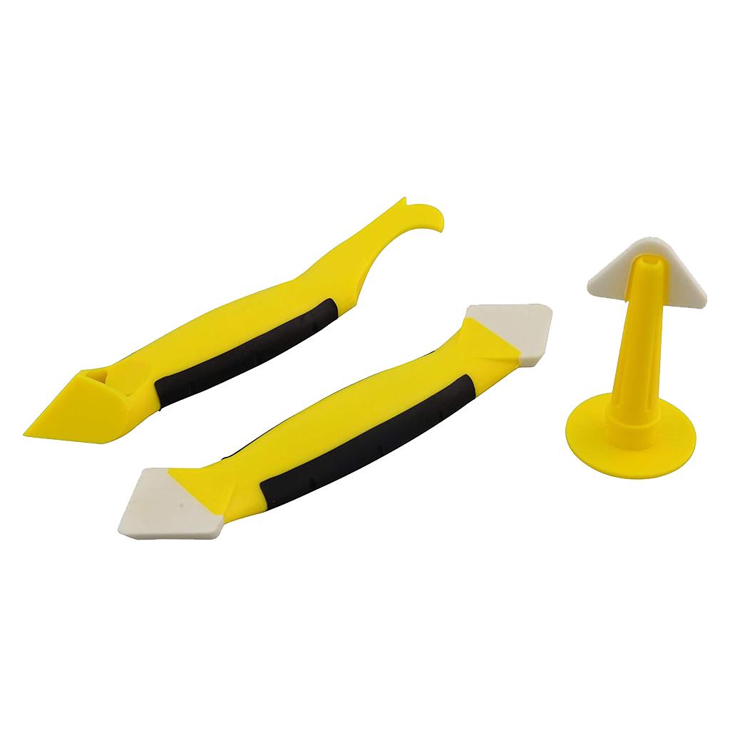 3Pcs Caulking Tool Kit Corner Sealant Silicone Grout Remover Scraper Set