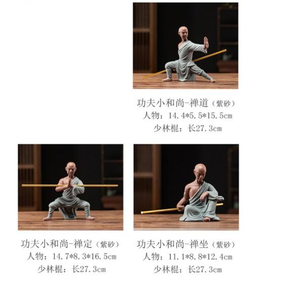 Tượng gốm tăng nhân múa võ- Tượng nhà sư múa võ gốm tử sa- tượng trang trí