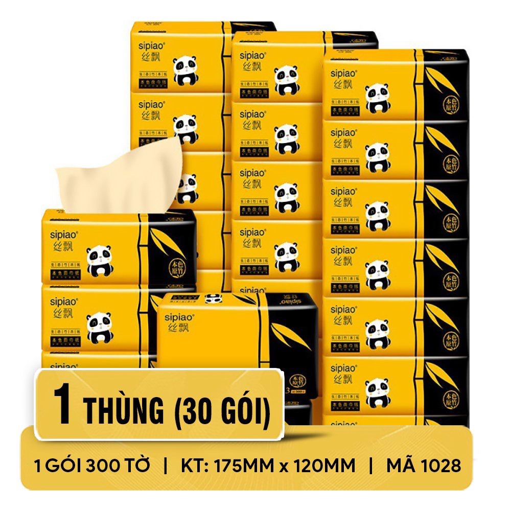 Thùng 30 gói giấy trúc Sipiao nội địa 1028 bản đủ (được cấu tạo với 3 lớp thấm hút, an toàn cho da em bé)