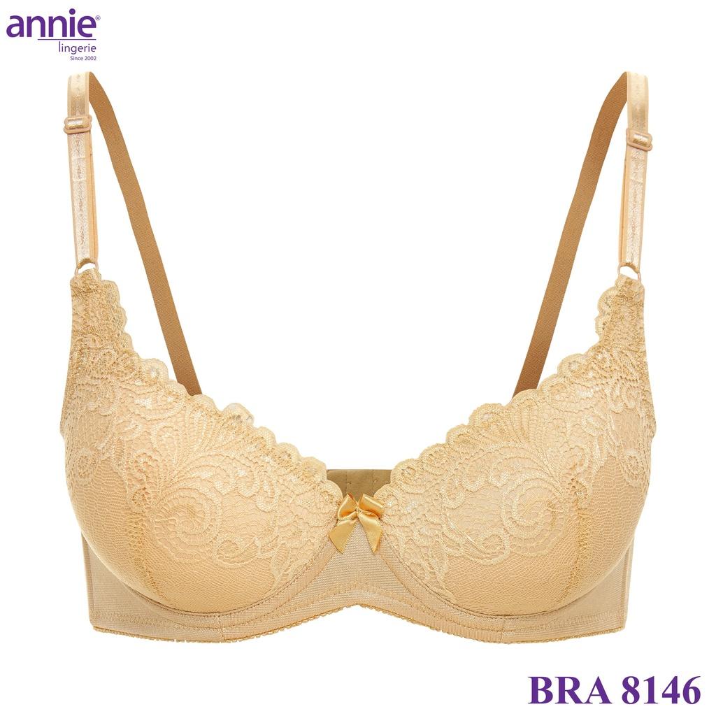 Áo ngực ren mút dày push up cao cấp annie bra 8146 tạo dáng, nâng ngực sexy, vải lót cotton thoáng mát thấm hút mồ hôi