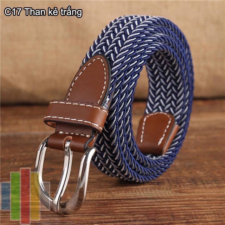 Thắt lưng nữ vải dù co giãn bản nhỏ 2,5 cm - nhóm màu họa tiết