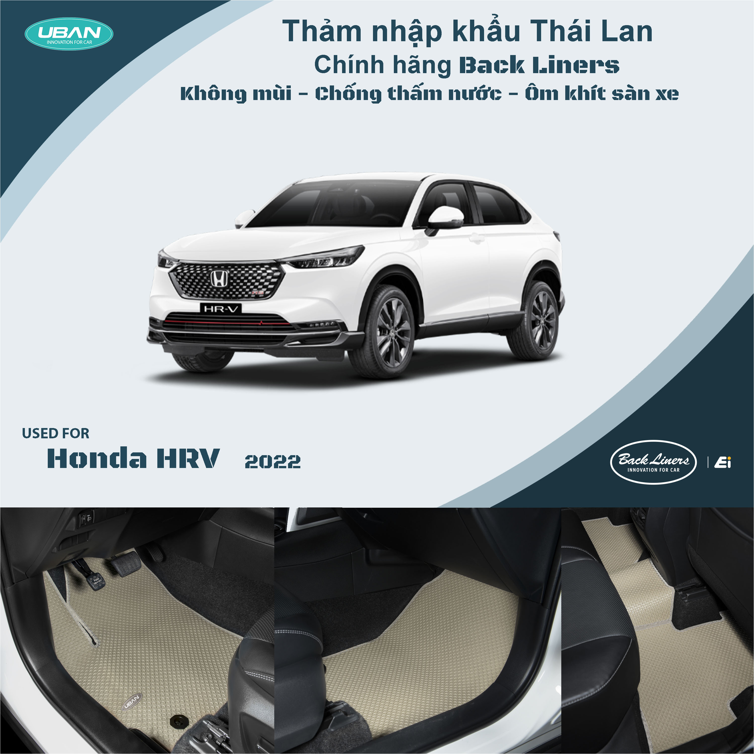Thảm lót sàn ô tô UBAN cho xe Honda HRV - Nhập khẩu Thái Lan