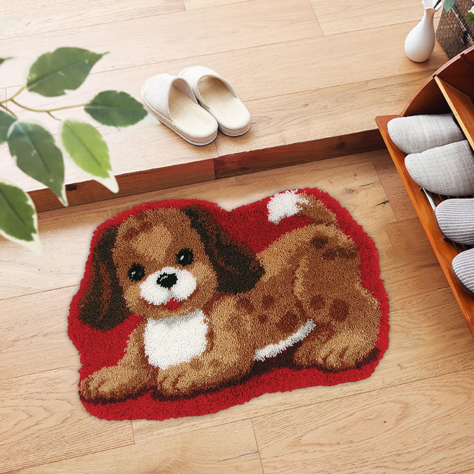 Carpet Latch Hooking Kits Cute Dog Animal Pattern for Adults