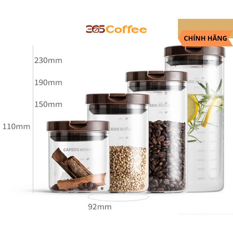 Hũ đựng cà phê thủy tinh Cafede Kona (500ml – 700ml – 1000ml – 1200ml) – chính hãng