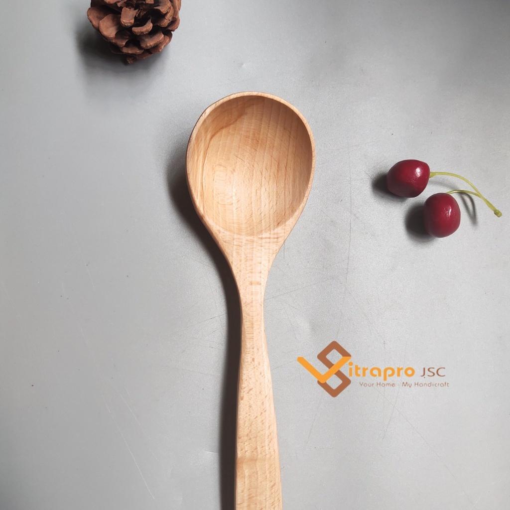 Set Gồm 4 Muôi Sạn Xào Muỗng Canh Cơm Chất Liệu Gỗ Keo An Toàn Tiện Lợi