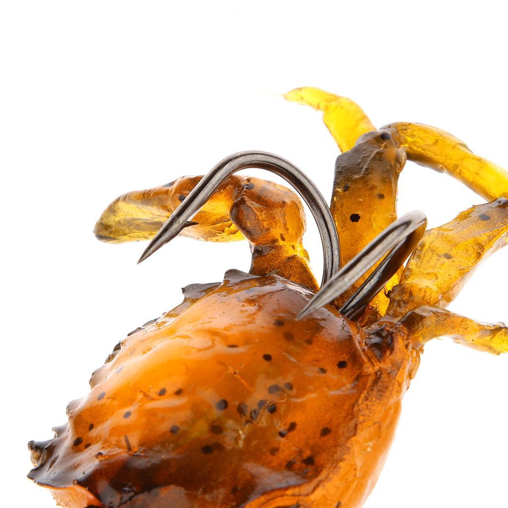 2 Pieces Artificial Crabs Fishing Lures Soft Fishing Baits 3D Simulation Baits