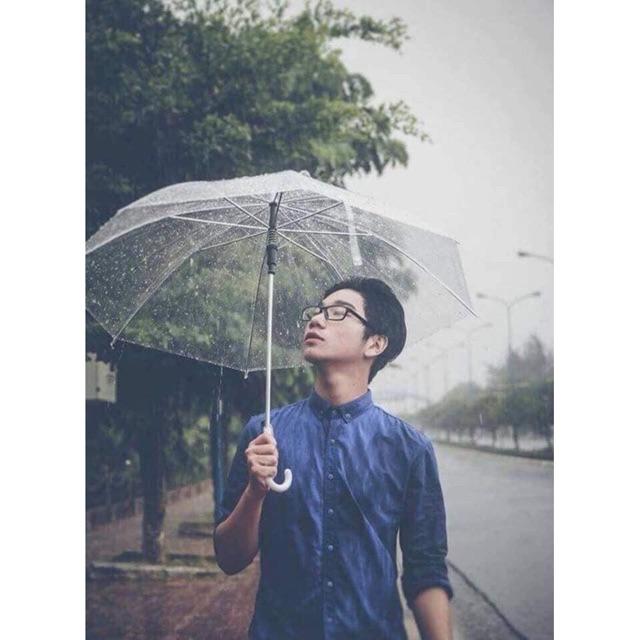 Ô dù trong suốt cao cấp/Dù trắng cao cấp đi mưa chụp ảnh phong cách HÀN QUỐC