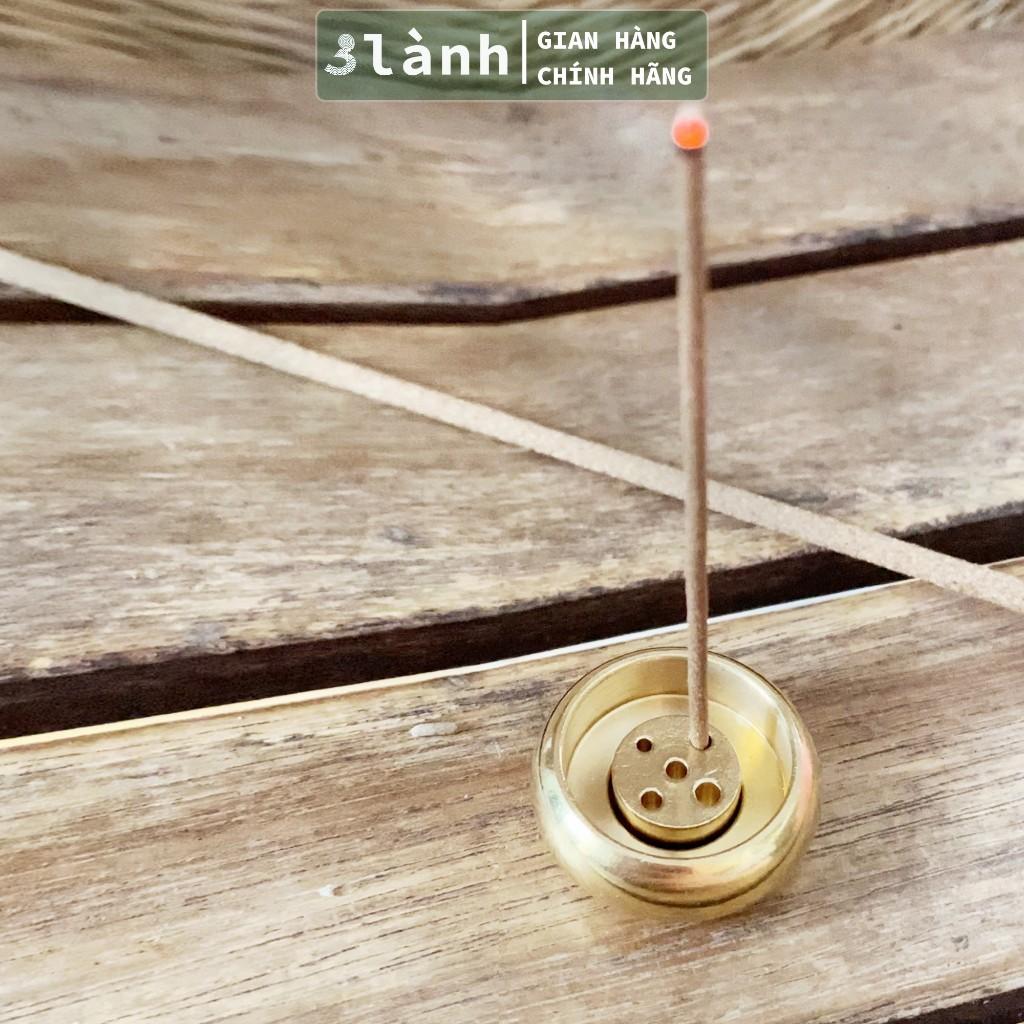 Đế Cắm Nhang Trầm Hương 5-9 Lỗ Bằng Đồng Thau Nguyên Chất Hình Trống Tối Giản Phù Hợp Nhiều Kích Thước Nhang