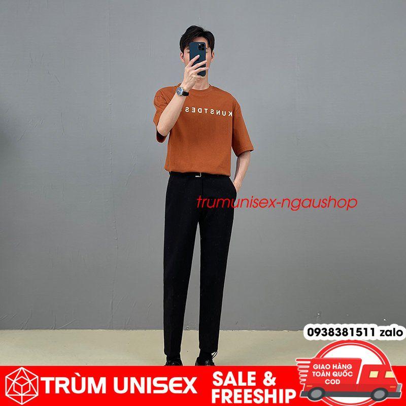 Áo phông nam áo thun form rộng unisex KUNSTDEN áo thật vải cotton đen trắng xám cam đất Trùm Unisex