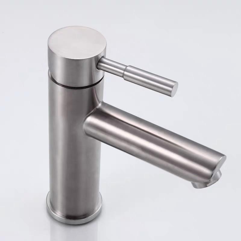 Vòi Rửa Mặt TRÒN Lavabo Nóng Lạnh INOX 304