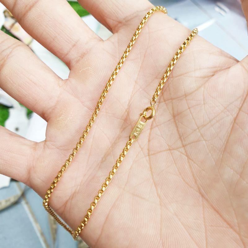 Dây chuyền ống vuông 2mm titanium cho Trẻ em - Dùng tắm rửa thoải mái không đen
