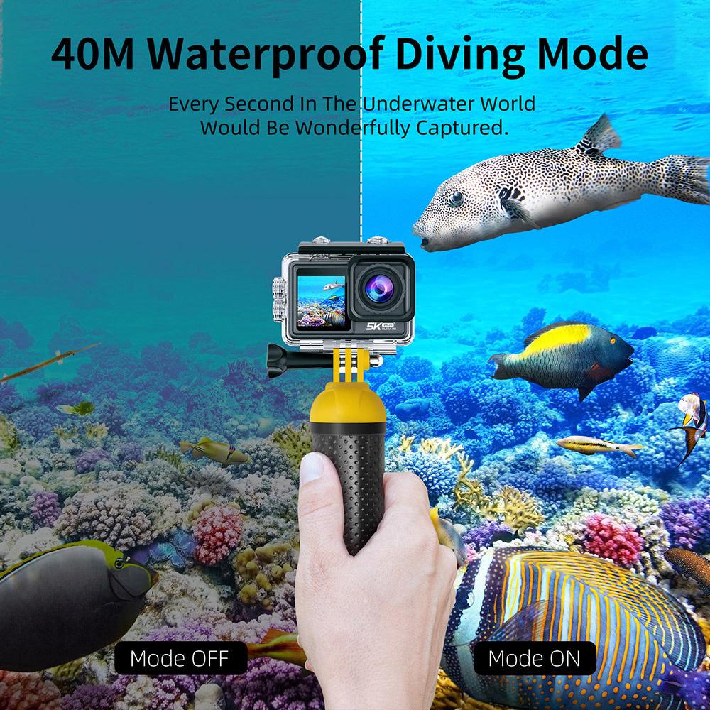 Camera hành động 5K 60fps EIS Video với điều khiển từ xa với ống kính bộ lọc tùy chọn 48MP ZOOM 1080P Webcam Vlog WiFi Camera hành động