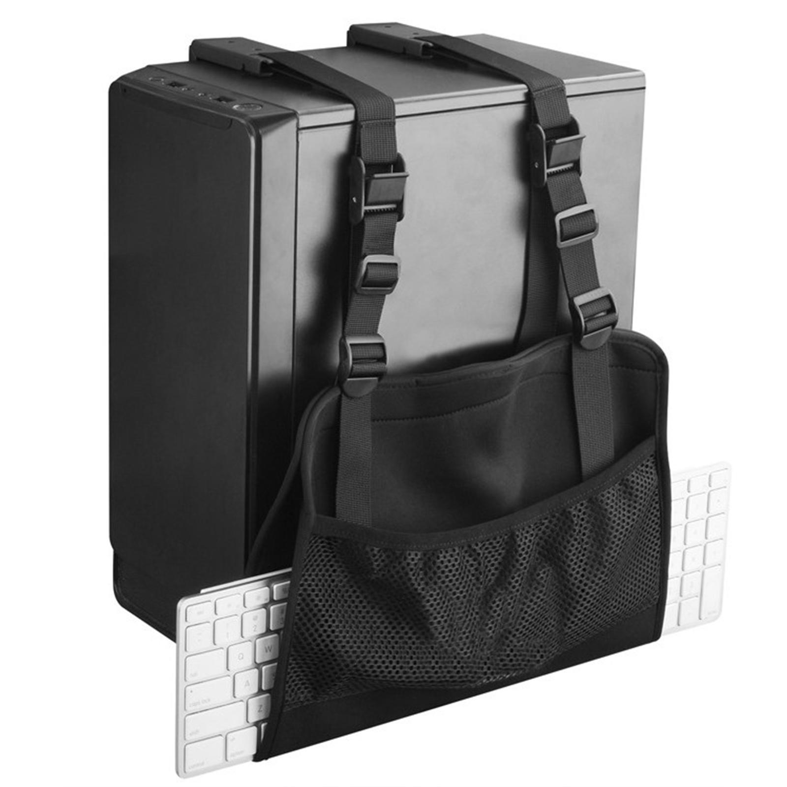 Universal under Desk Computer Mount, Wall Mount Hanging Rack/ Computer Mainframe Hanger with Storage Bag, Adjustable, CPU Stand Computer case Holder